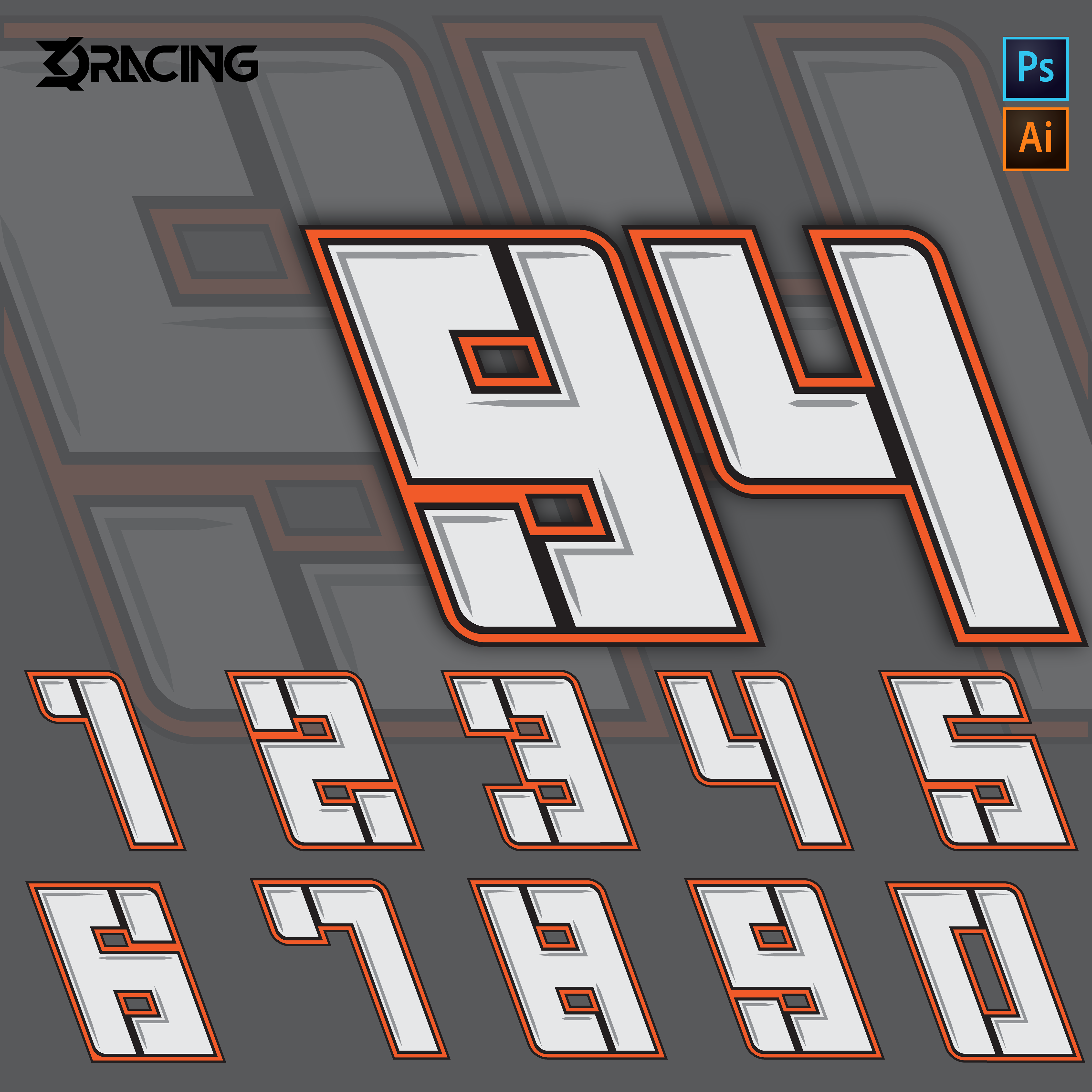 10 Ricky Rudd Number Font Number Fonts – Knapp Daddy Racing